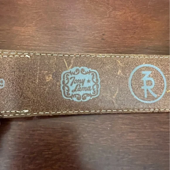 Tony Lama leather belt C41189 brown country western cowboy star cutout buckle - Picture 9 of 9